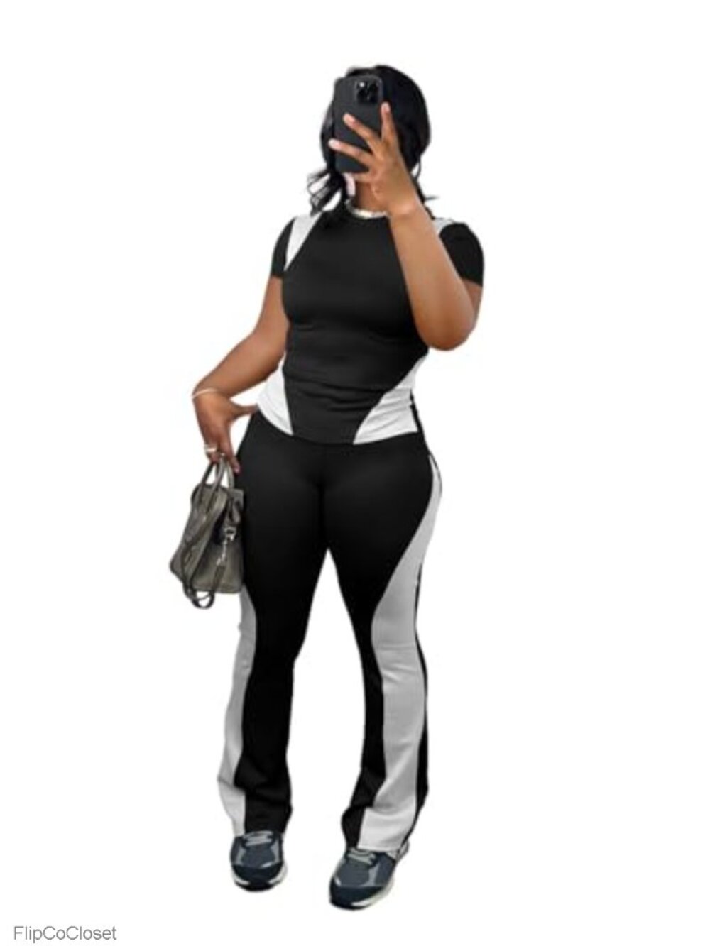 Ulovmi 2 Piece Lounge Set Fitted Jogger Tracksuit Short Sleeve Pant Set